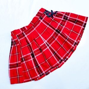 Justice Red Plaid Skirt w/Built-in Shorts